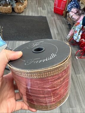 Coral distressed diamonds ribbon by farrisilk